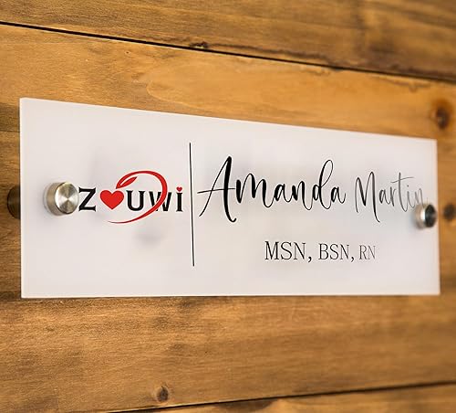 Placa de identificación de pared con logotipo, letrero de oficina de 2 tamaños, letrero de CEO ejecutivo, decoración de negocios de trabajo, regalo