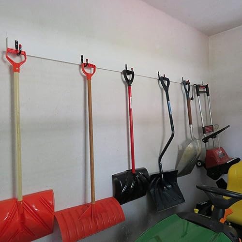 Miniatura 6 de Ganchos utilitarios de almacenamiento de garaje de acero resistente, paquete de 8 ganchos de almacenamiento para colgar en la pared, color negro y