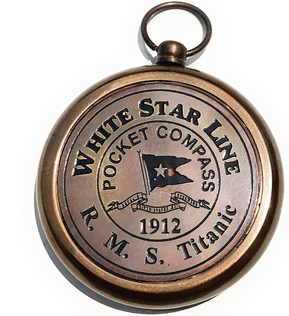 Brass Compass RMS Titanic 1912 Brass Pocket Gift Engraved, Unique Vintage Gift for All Occasion, Camping, Boating, Graduation Day Gifts | Collectible Gift, Perfect for Christmas & Holiday Gifting