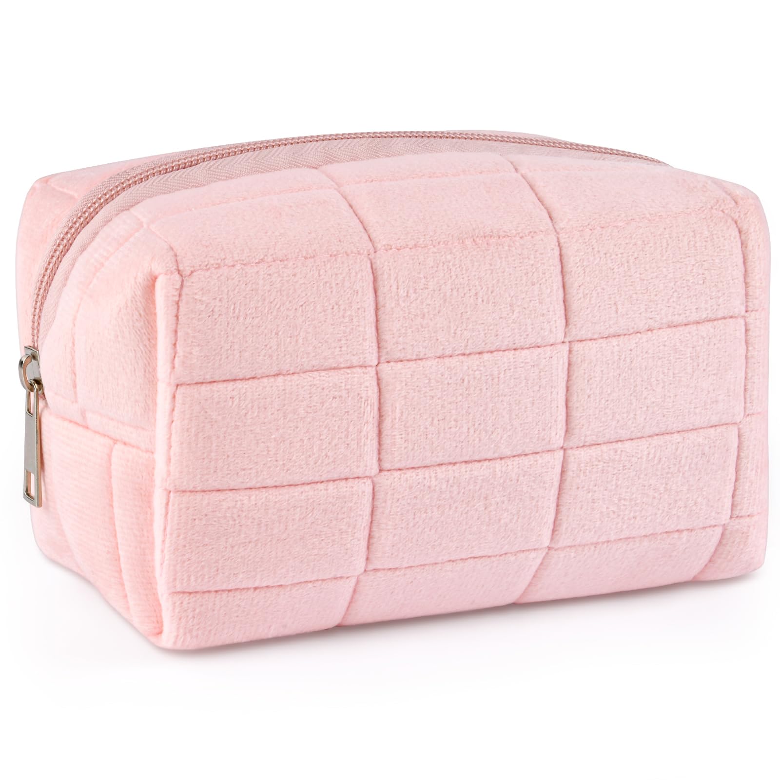 Aucuu Bolsa de cosméticos de Viaje, Bolsa de Maquillaje para Mujer, Bolsa de Aseo Acolchada para Mujer, Bolsa de cosméticos de Gran Capacidad, Bolsa de Maquillaje de algodón con Estampado Floral para