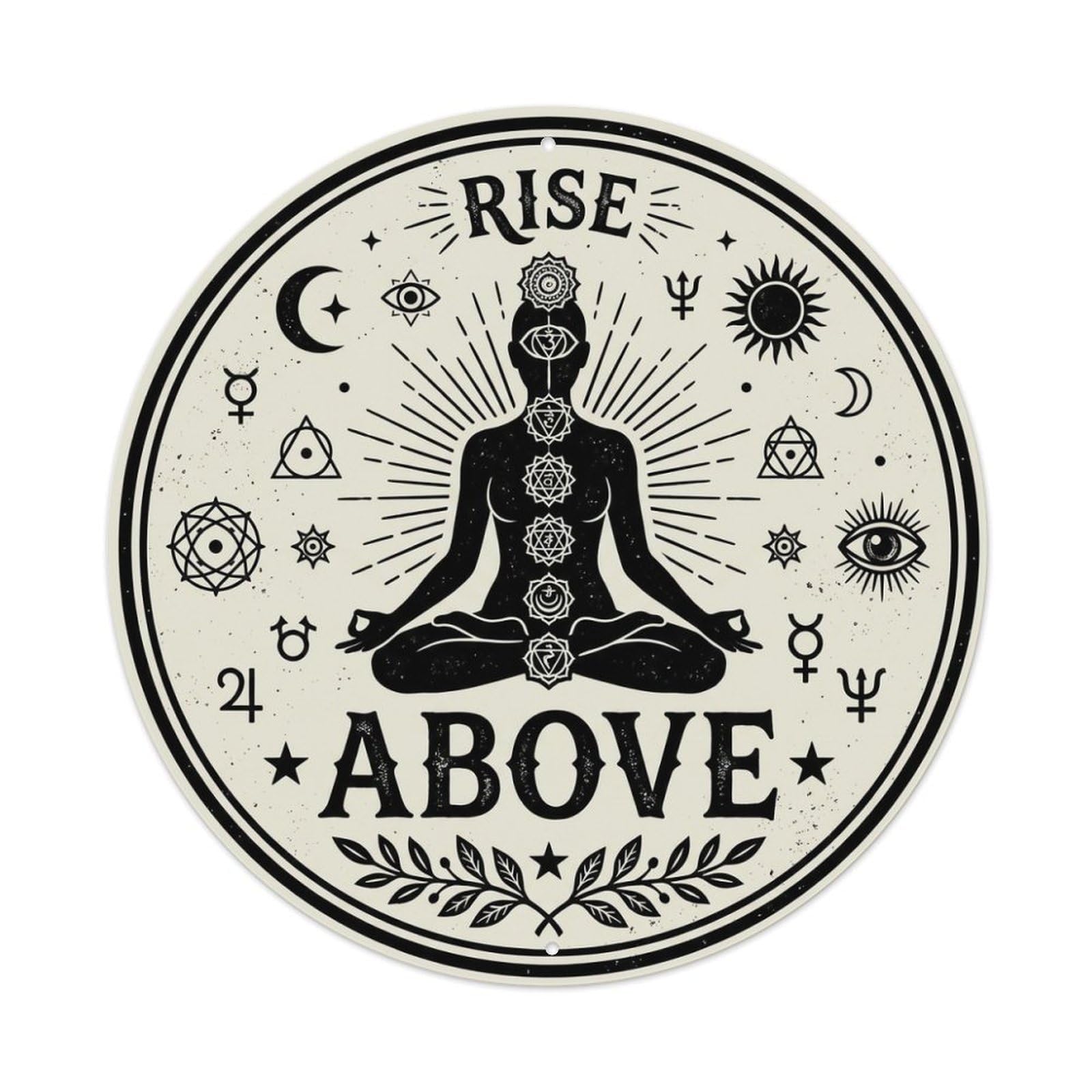 Rise Above Motivational Quote Zen Meditation Metal Tin Sign