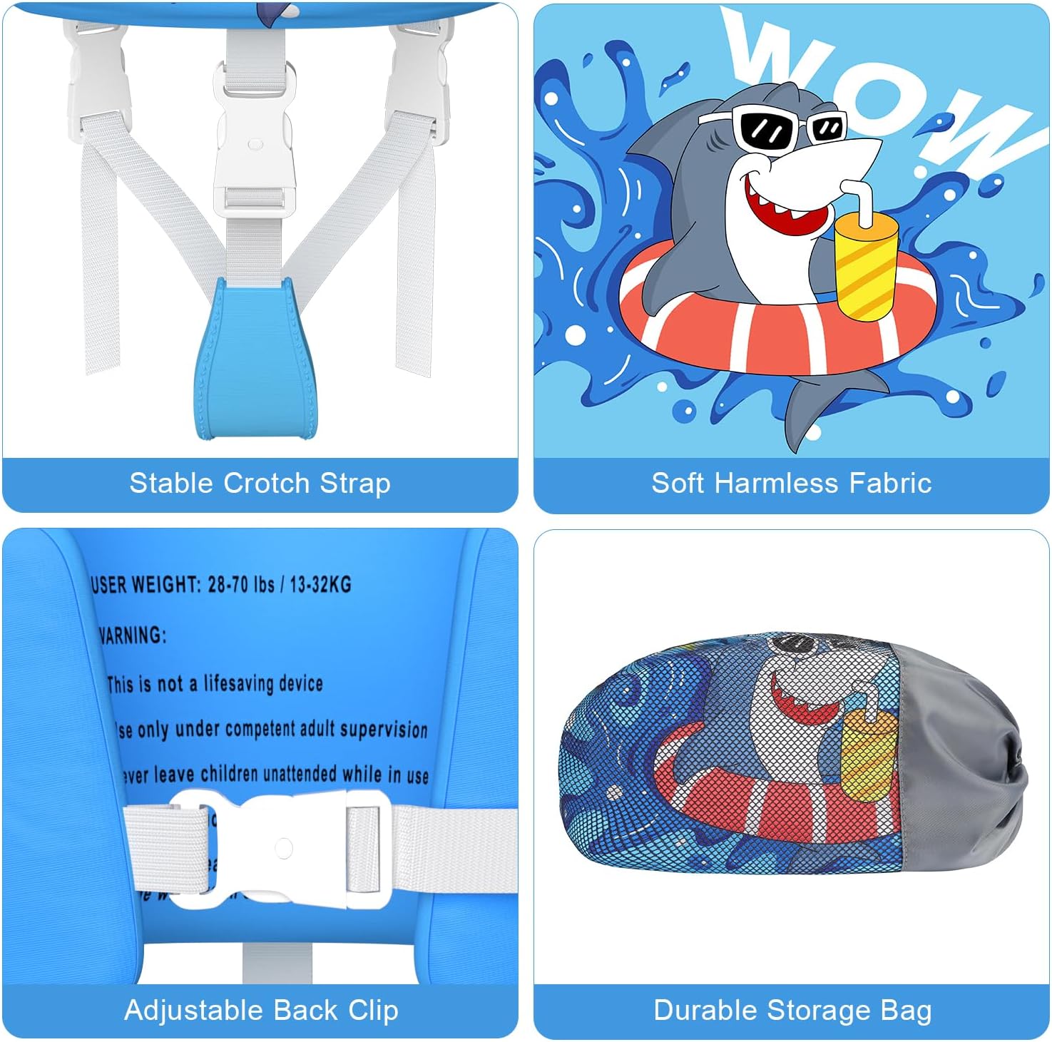 Swim Vest for Toddler, Suit for Kids 28-70 lbs, Floaties for Boys and Girls Swimming Aid, Training, Suit for Infant/Toddler/Children
