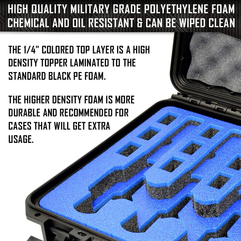 3 Pistol 12 Magazine + Accessories Storage Doro Waterproof Pistol Case with Custom MyCaseBuilder Foam Insert