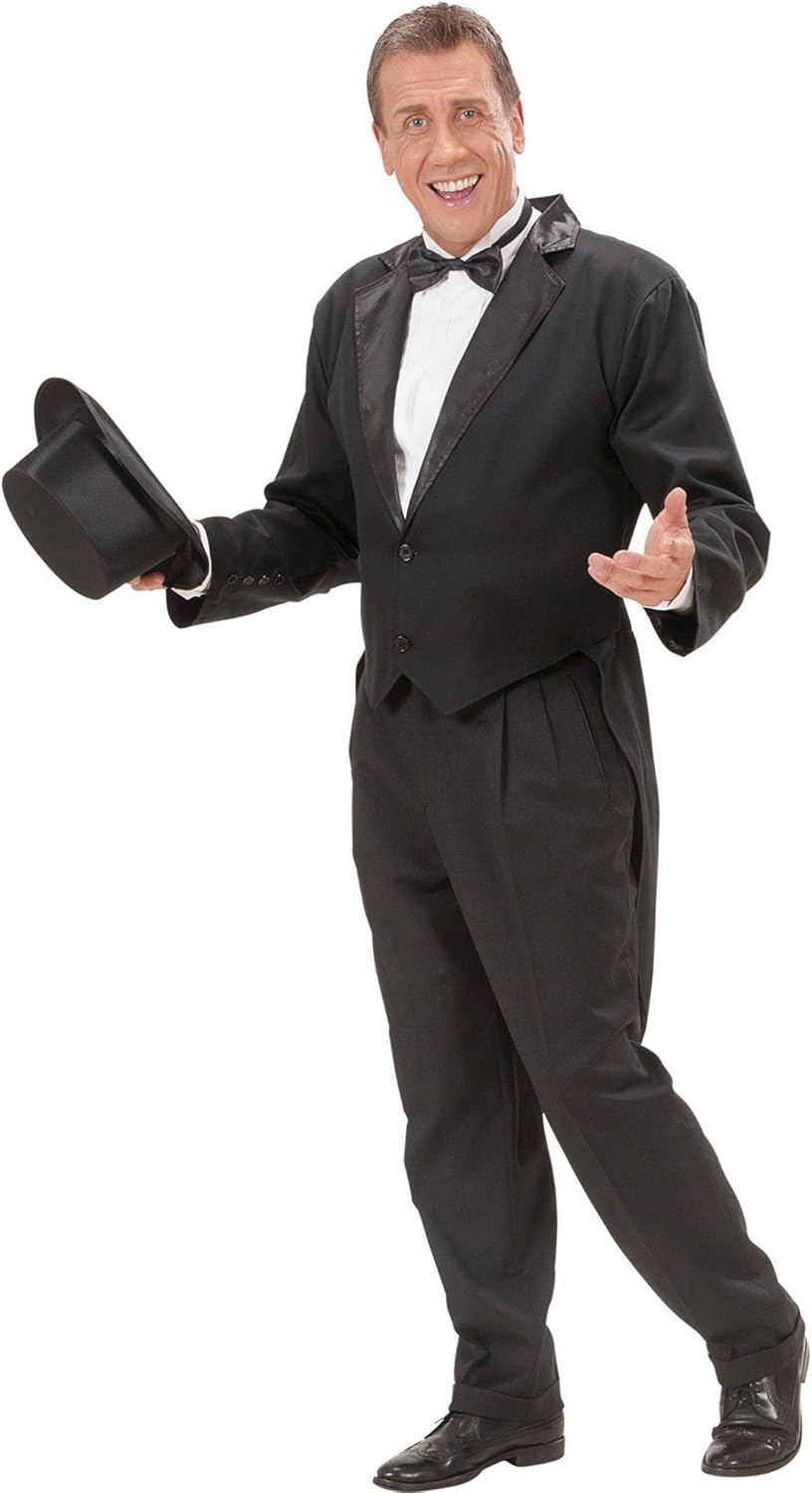xL Black Lined Tailcoat Mens Costume Extra Large for Hardy Hollywood Film Fancy Dress - Image 3