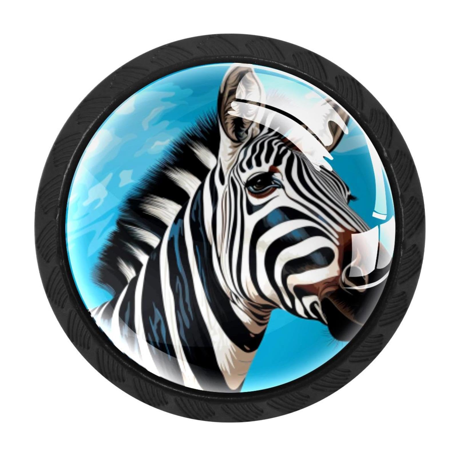 CHENZZZZ 4 Pack Zebra Drawer Knobs Cabinet Knobs Crystal Glass Knobs Pulls Handles for Kitchen Cabinet Hardware Cupboard Door Dresser Wardrobe Home Decor