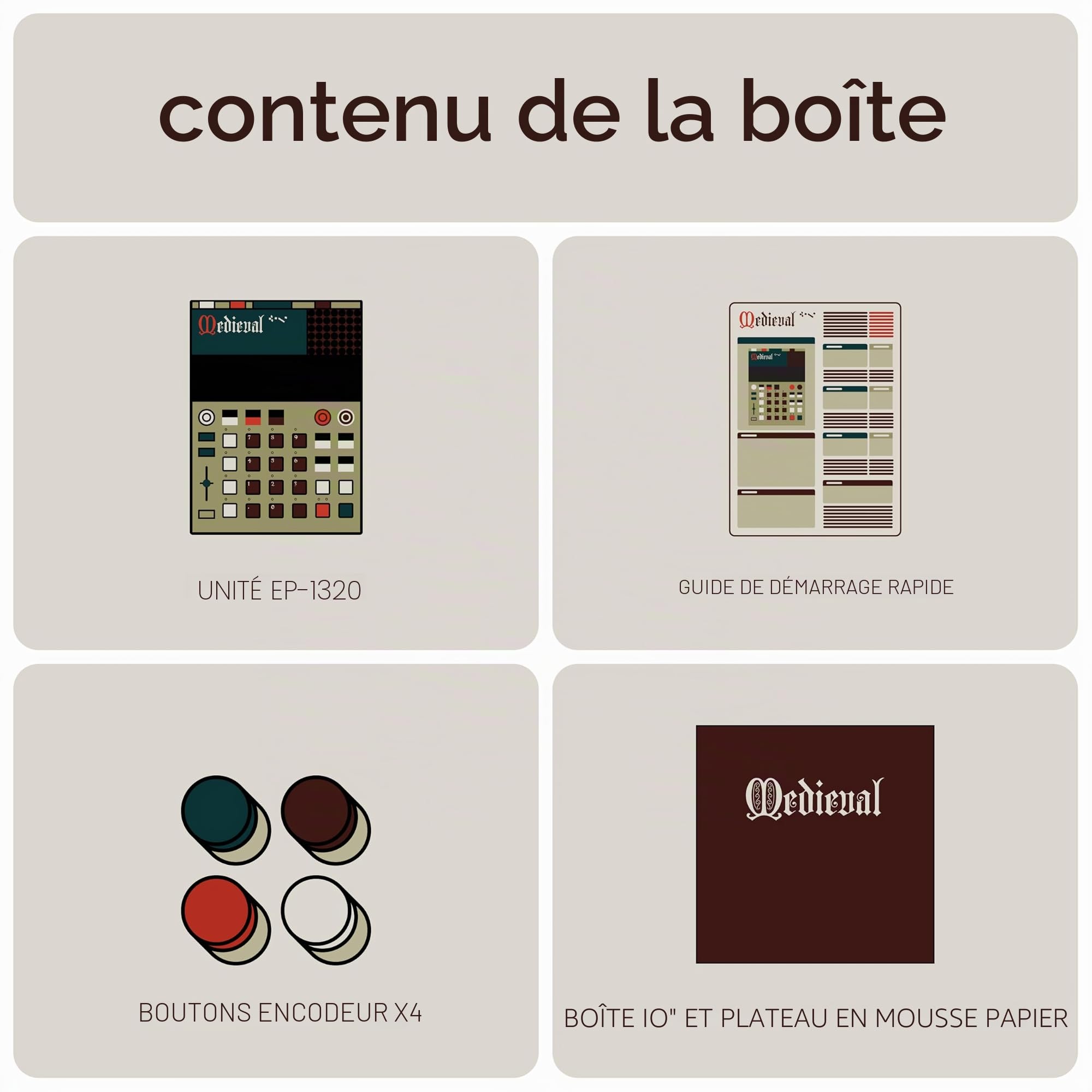 Teenage Engineering EP-1320 séquenceur médiéval, échantillonneur électronique médiéval (avec Microphone et Haut-Parleur, Grande bibliothèque d'instruments)