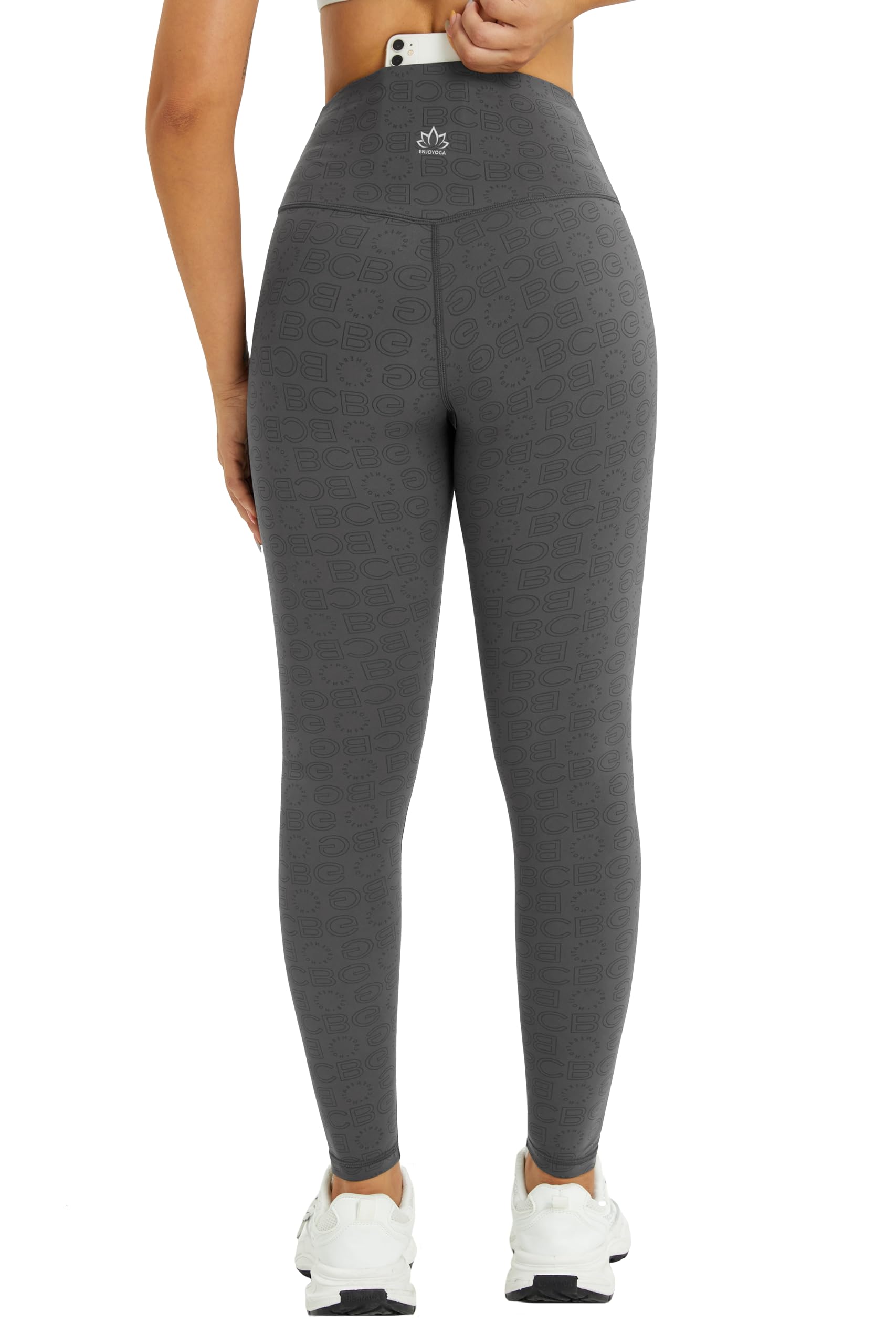Enjoyoga Leggings Damen High Waist [mit Innentasche] -Blickdicht Sporthose Laufhose für Sport Yoga Gym