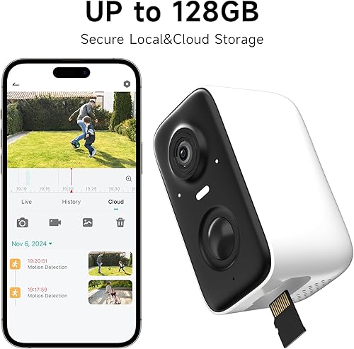 Miniatura 8 de Rraycom Cámaras de seguridad inalámbricas para exteriores, 2K alimentado por batería AI Detección de Movimiento Proyector Sirena Alarma Vigilancia