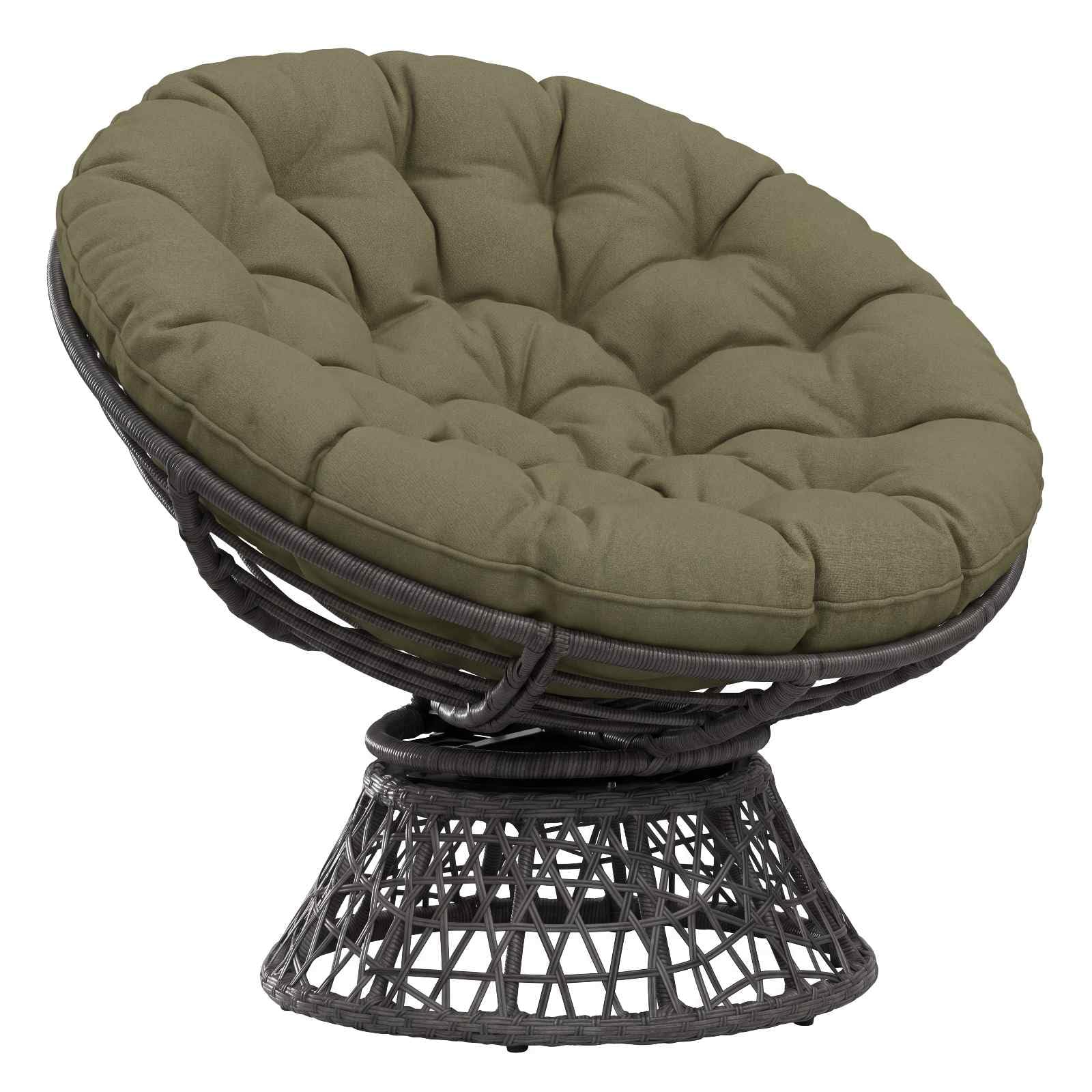 vidaXL Coussin de Chaise Papasan VIANEN 100% Polyester Vert Olive
