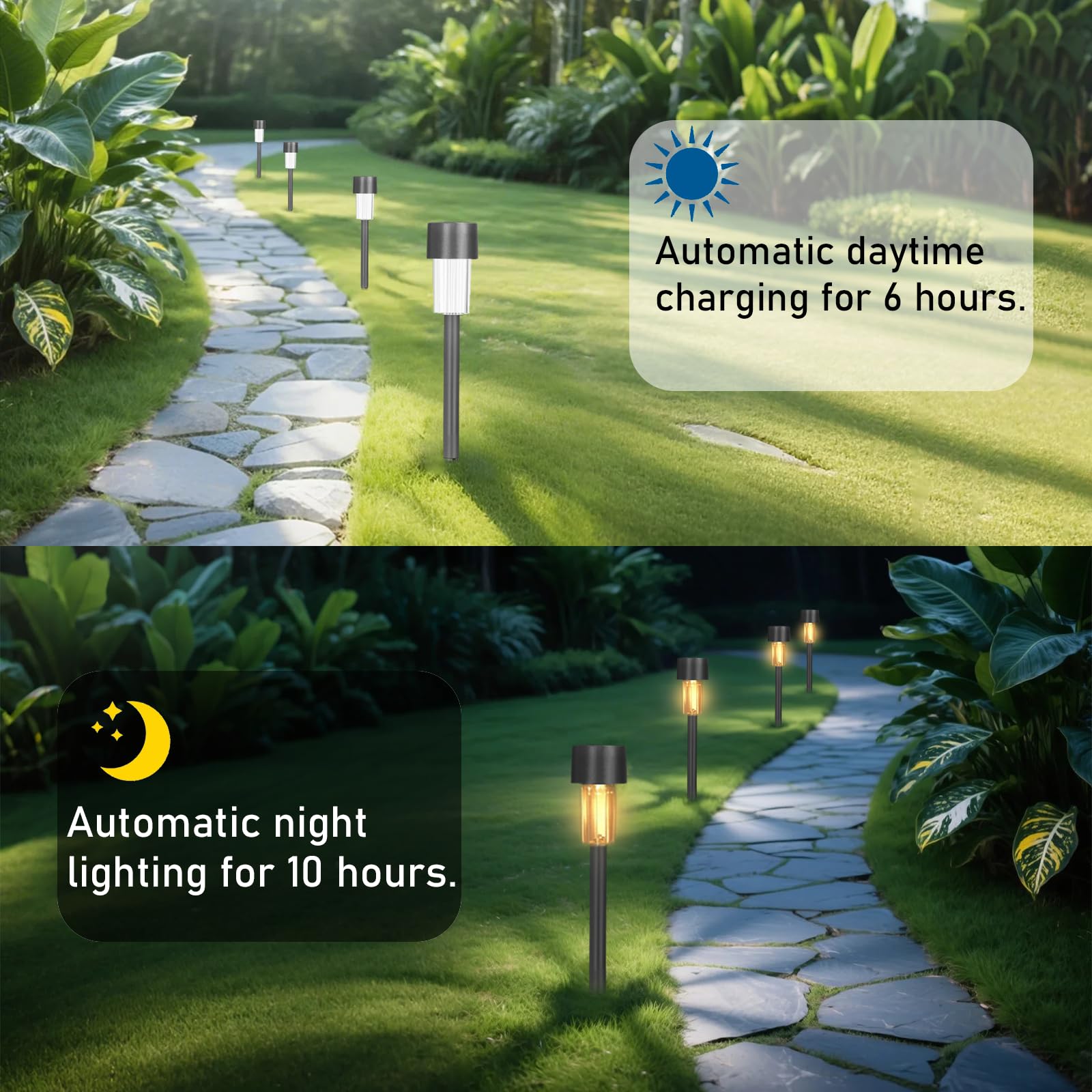 Hqynss Solar Lights Outdoor Garden Landscape Pathway, 12 Pack Solar Powered Stake Lights, LED - Image 2