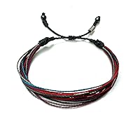 Vista 145 de Colorful Bracelet for Men and Women with Hematite Stones: Handmade Designer Adjustable Multistrand String Knotted Macrame Friendship Bracelet