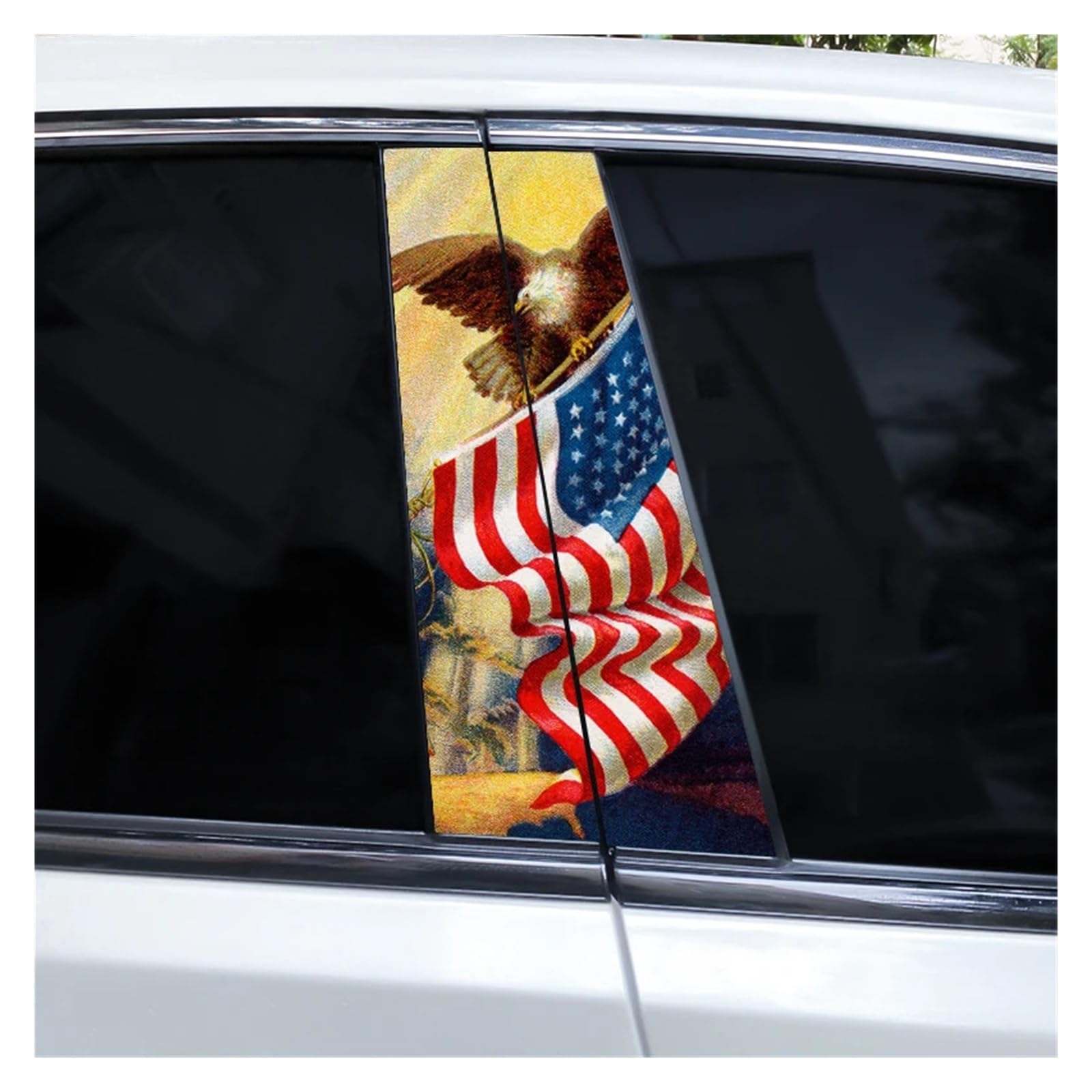 Car Side Decals 2pcs Star Spangled Soul Car B-Pillar Sticker Waterproof Scratch-Resistant Vinyl Center Column Decal(Style C)