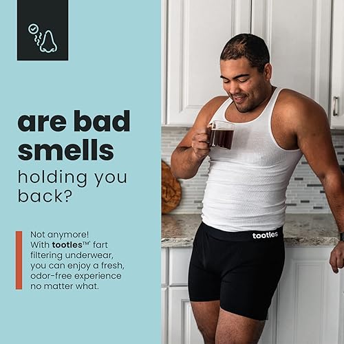 Miniatura 6 de Ropa interior para hombre con filtrado de pedos - Calzoncillos con forro de carbón activado - Neutraliza el olor a flatulencia