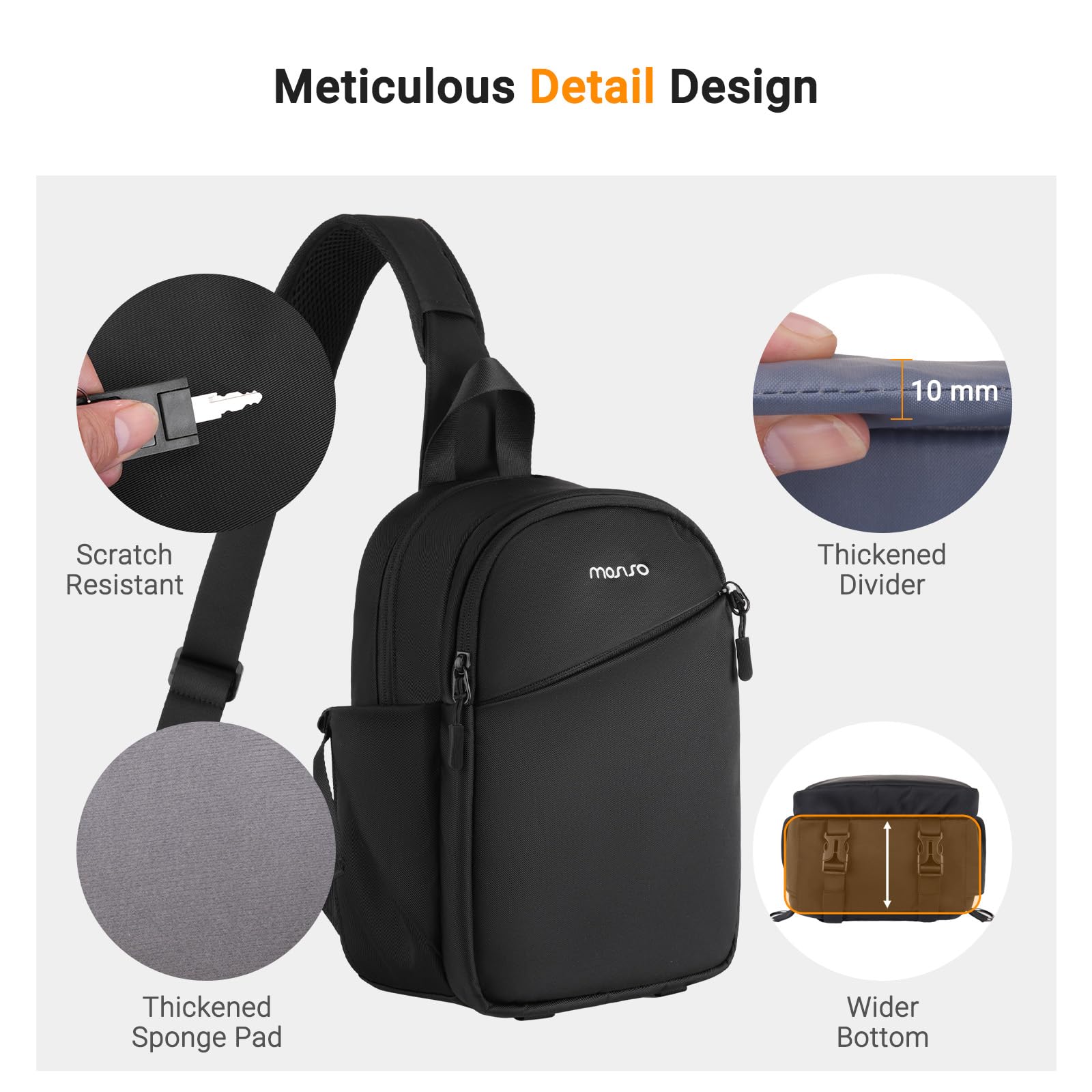 MOSISO Borsa Tracolla Fotocamera Custodia per Fotocamera DSLR/SLR/Mirrorles