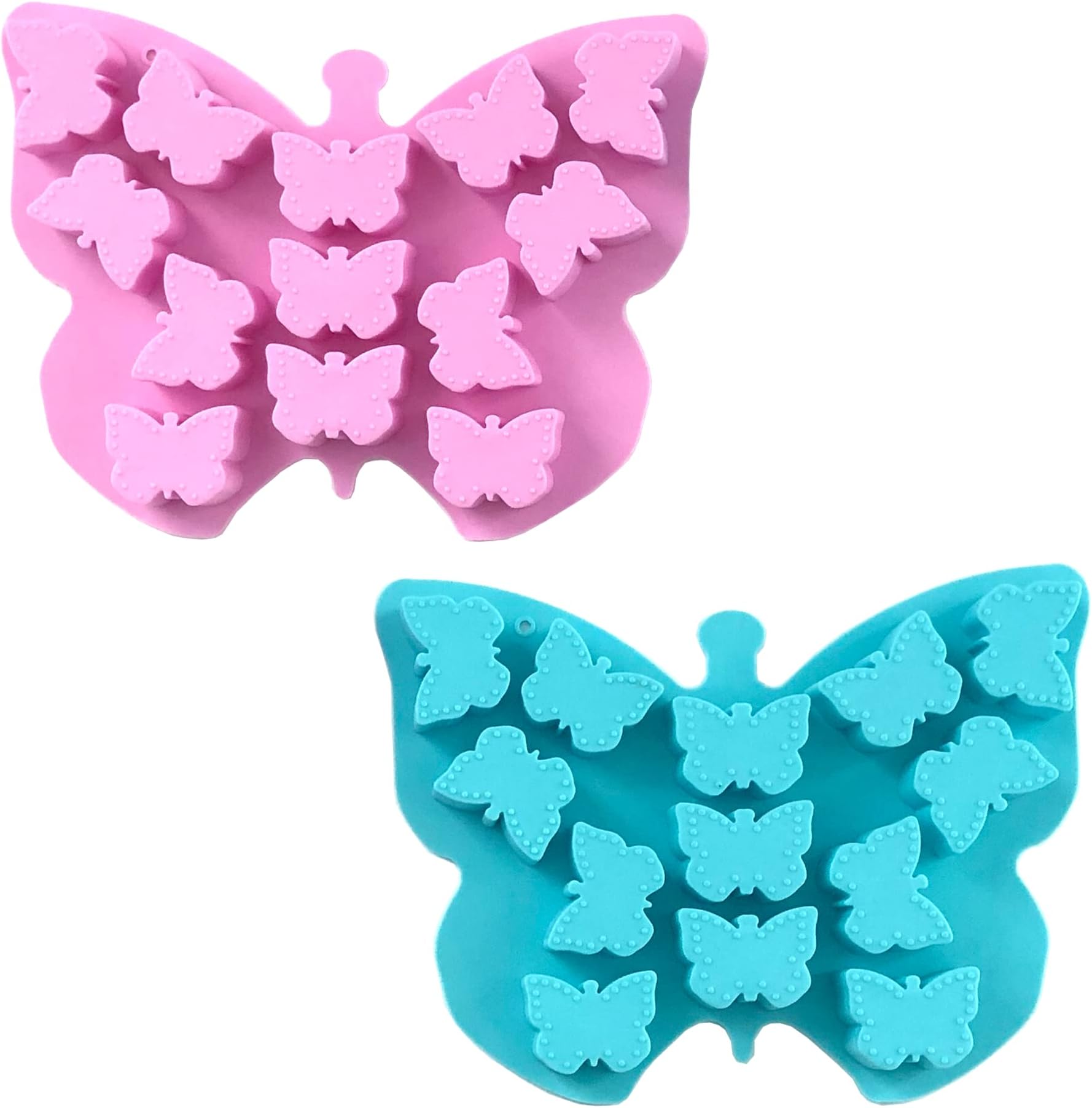 Butterfly Ice Cube Molds (2 pcs) Craft Silicone Ice Cube Tray Shapes - Small Butterfly Molds for Cocktails & Chocolate