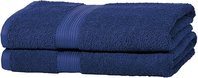Amazon Basics AB Fade Resitant, 100% Cotton, Royal Blue, 2 Bath
