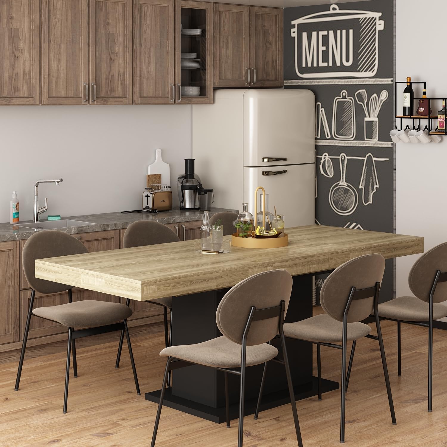 Hitow Extendable Dining Table for 6-8 Person, 63“ to 78.7" Wide ...