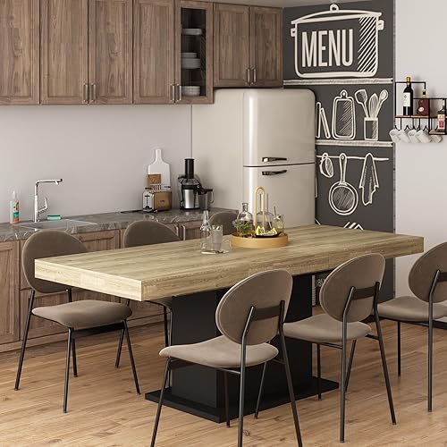 Hitow Mesa de comedor extensible para 6-8 personas, mesa de cocina rectangular elástica hasta 78.7 pulgadas de ancho, mesa de conferencia de oficina