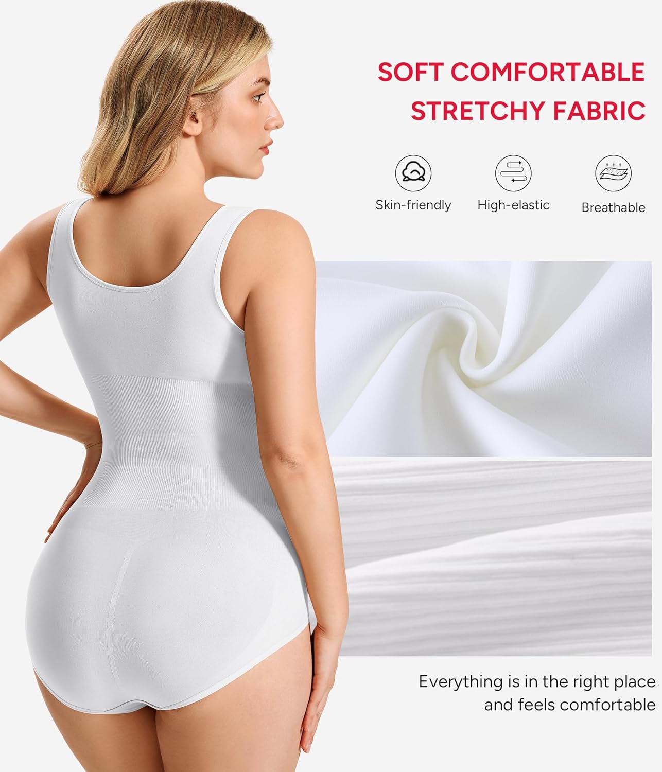 Nebility Bodysuit Shapewear for Women Tummy Control Body Shaper Faja Waist Trainer Seamless Body Suit Going Out Tops - Image 4