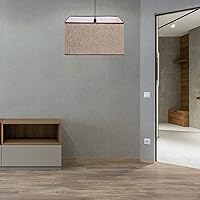 Vista 8 de Pantalla cuadrada de repuesto para lámpara de lino natural, rectangular, tapa dura, de construcción, pantalla de repuesto, cubierta de lámpara