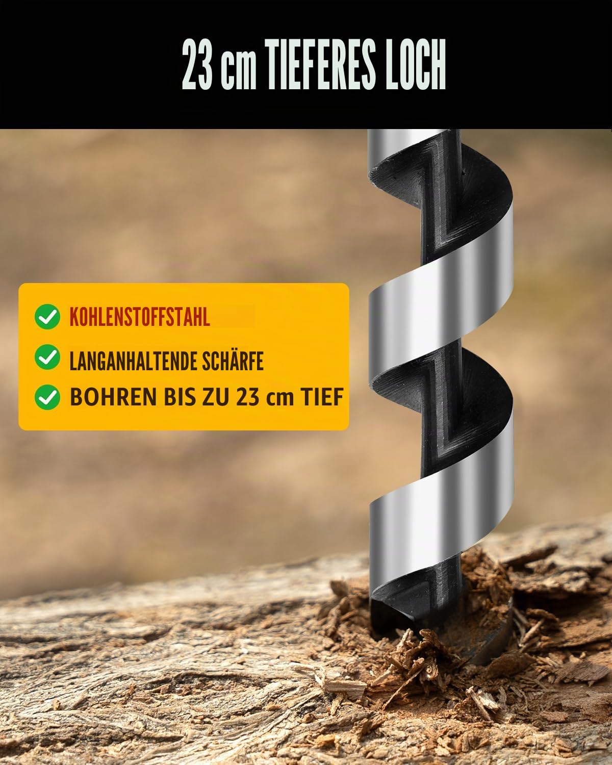 Upgrade Handbohrer Bushcraft,Outdoor Holzbohrer aus Hochwertigem Stahl mit PU Ledertasche,ideal für Bushcraft Ausrüstung, Survival und DIY
