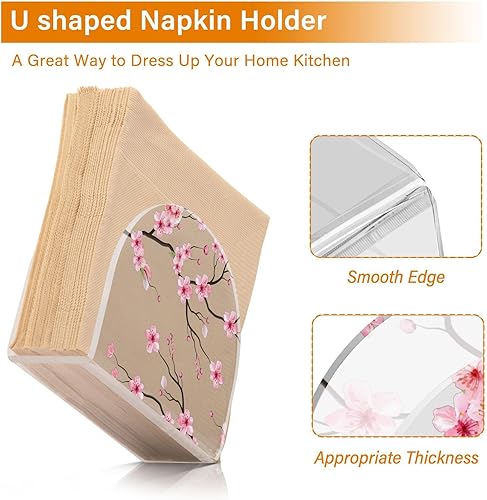 Miniatura 4 de Servilletero de flores de cerezo de verano para mesa, dispensador de servilletas de acrílico, servilleteros de cóctel, servilleteros para fiestas,