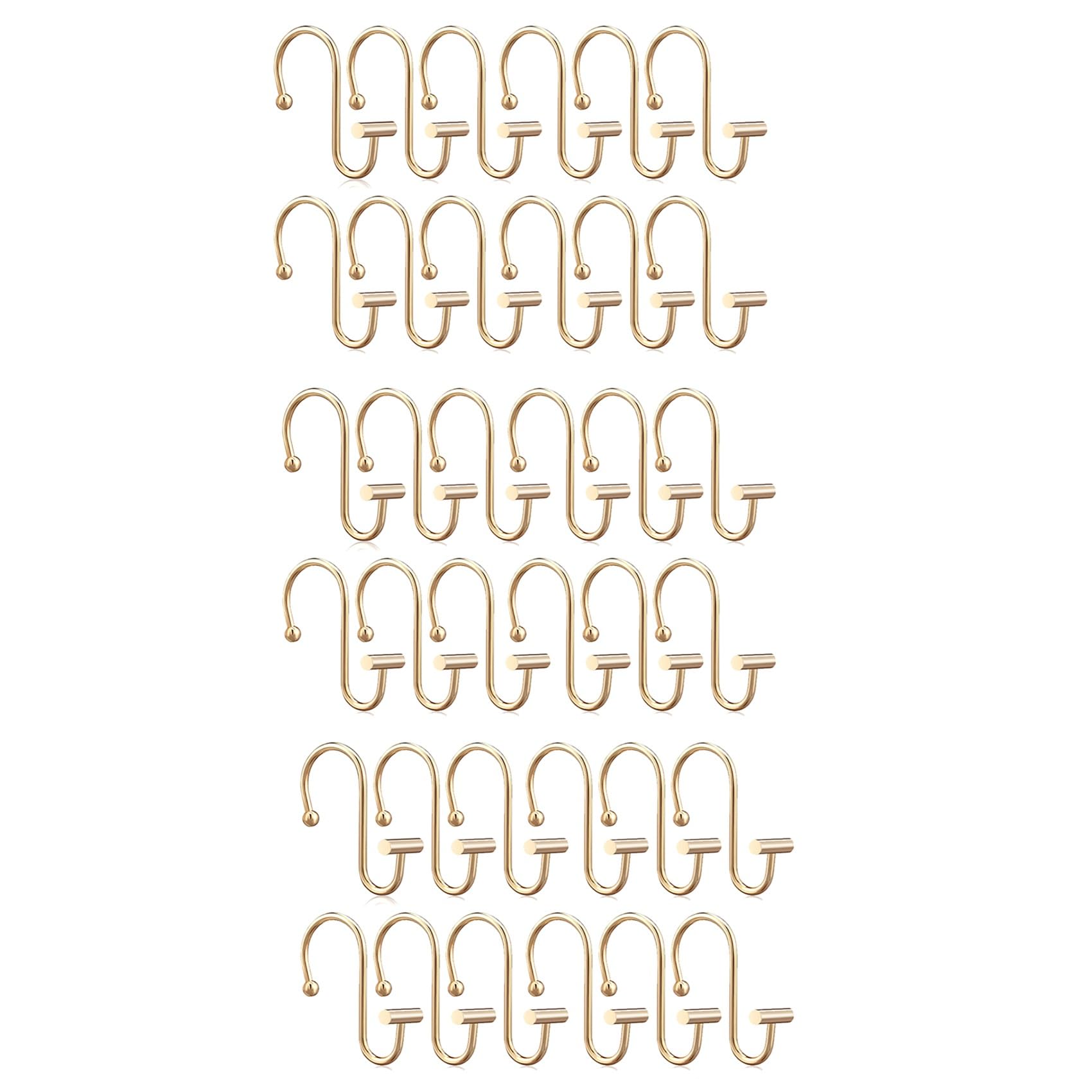 Hndhbfgrt 36X Shower Curtain Hooks Rings,Brass Decorative Shower Curtain Rings for Shower Rod,Shower Hooks Hangers T Shaped