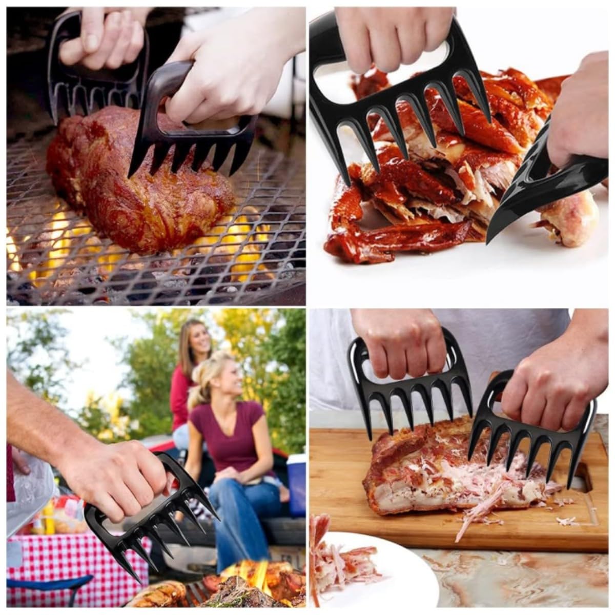 Artigli Per Carne BBQ - 2 Pezzi Per Pulled Pork, Manico Ergonomico, Tritacarne Da Barbecue - Foto 3