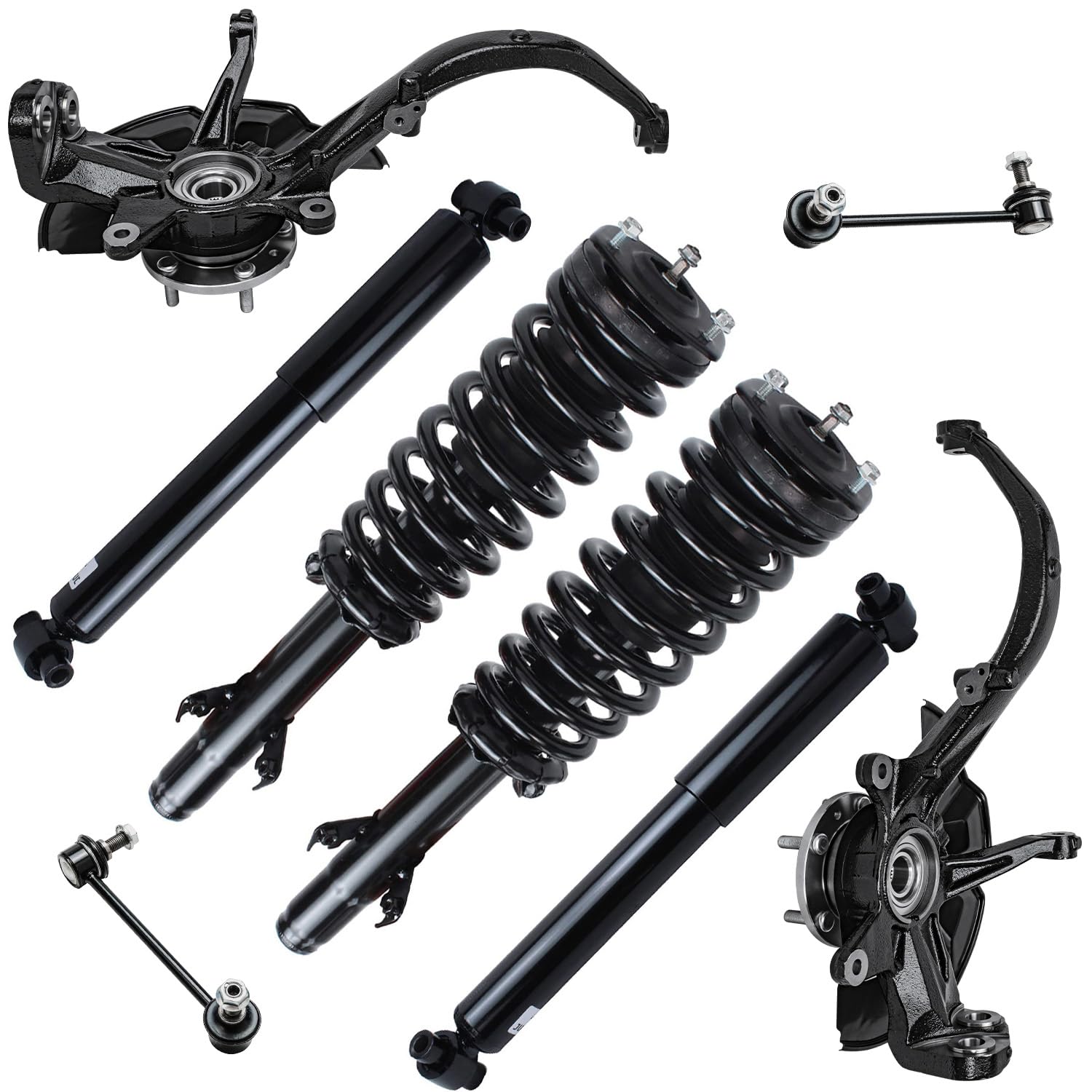 Detroit Axle - FWD Front Steering Knuckles Wheel Hub Bearings Struts Shocks