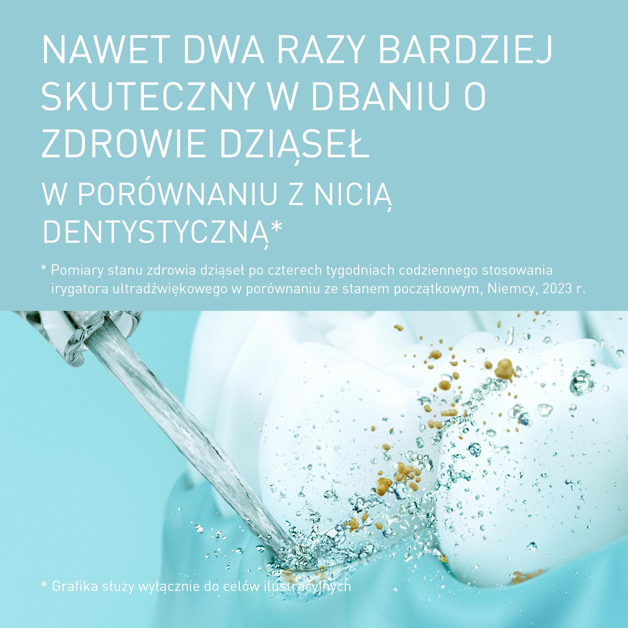 Panasonic Series 600 EW-DJ66-A303, Irygator do Zębów, 200 ml, IPX7, 2 Dysze Ultradźwiękowe, 5 Ustawień Ciśnienia, Akcesorium Podróżne, Granatowy