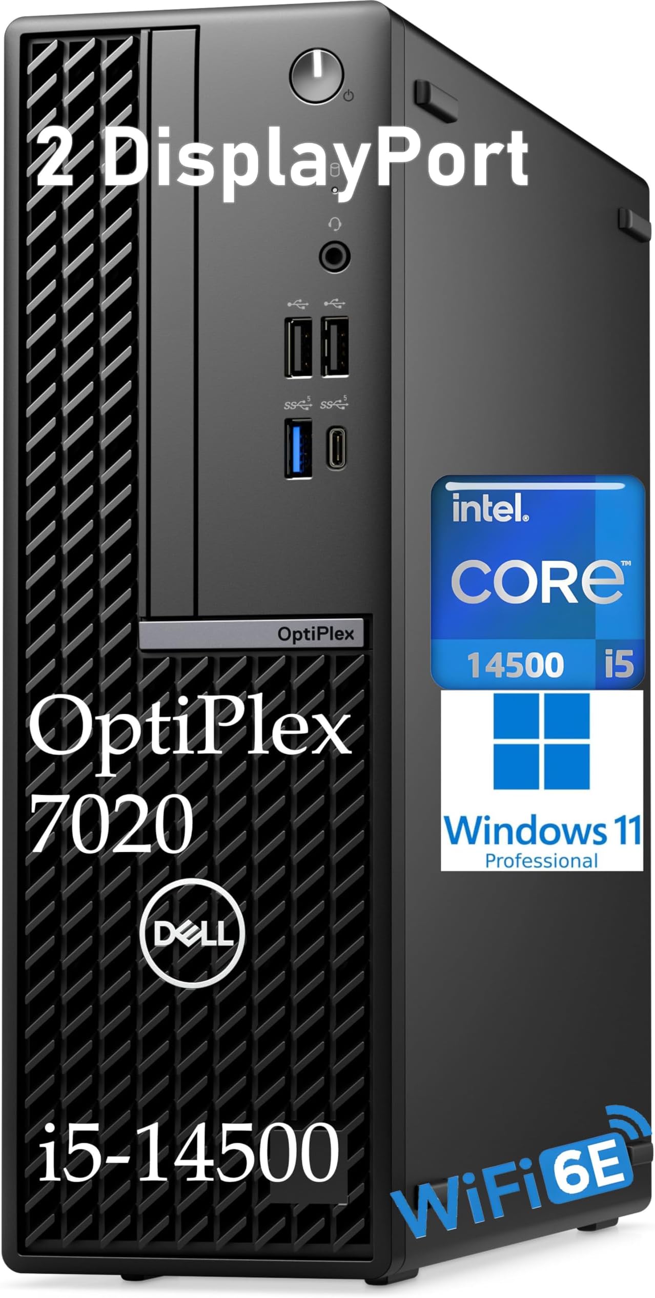 Dell OptiPlex 7020 Desktop Computer SFF, 7000 Small Dekstops PC, 16GB DDR5 RAM, 512GB PCIe SSD, 14th Gen Intel 14-Core i5-14500, WiFi6E, BT, 2 DisplayPort, HDMI, Type-C, Windows 11 Pro