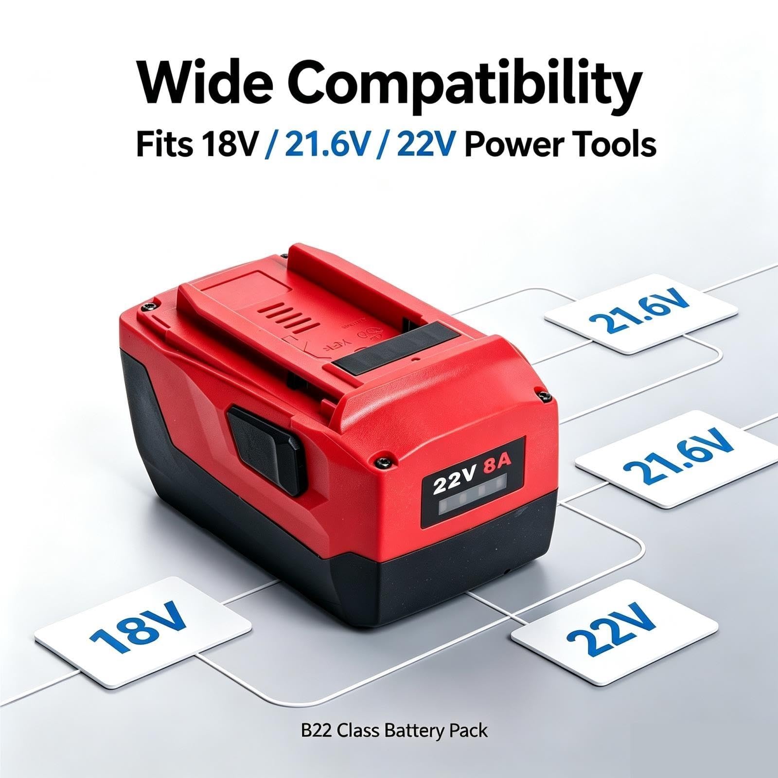 Batería De Litio De Alta Potencia De 8000MAh, Compatible con Hilti
