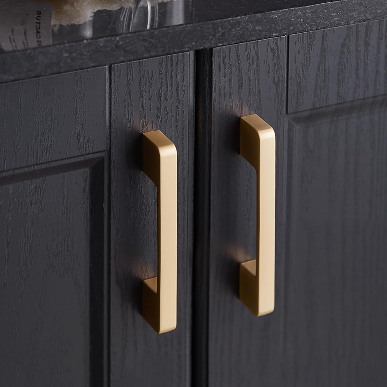 WEAVERBIRD 96 mm Cabinet Handles Gold Drawer Pulls Aluminum Alloy Kitchen Hardware - 3-3/4" Hole Centers - Pack of 10