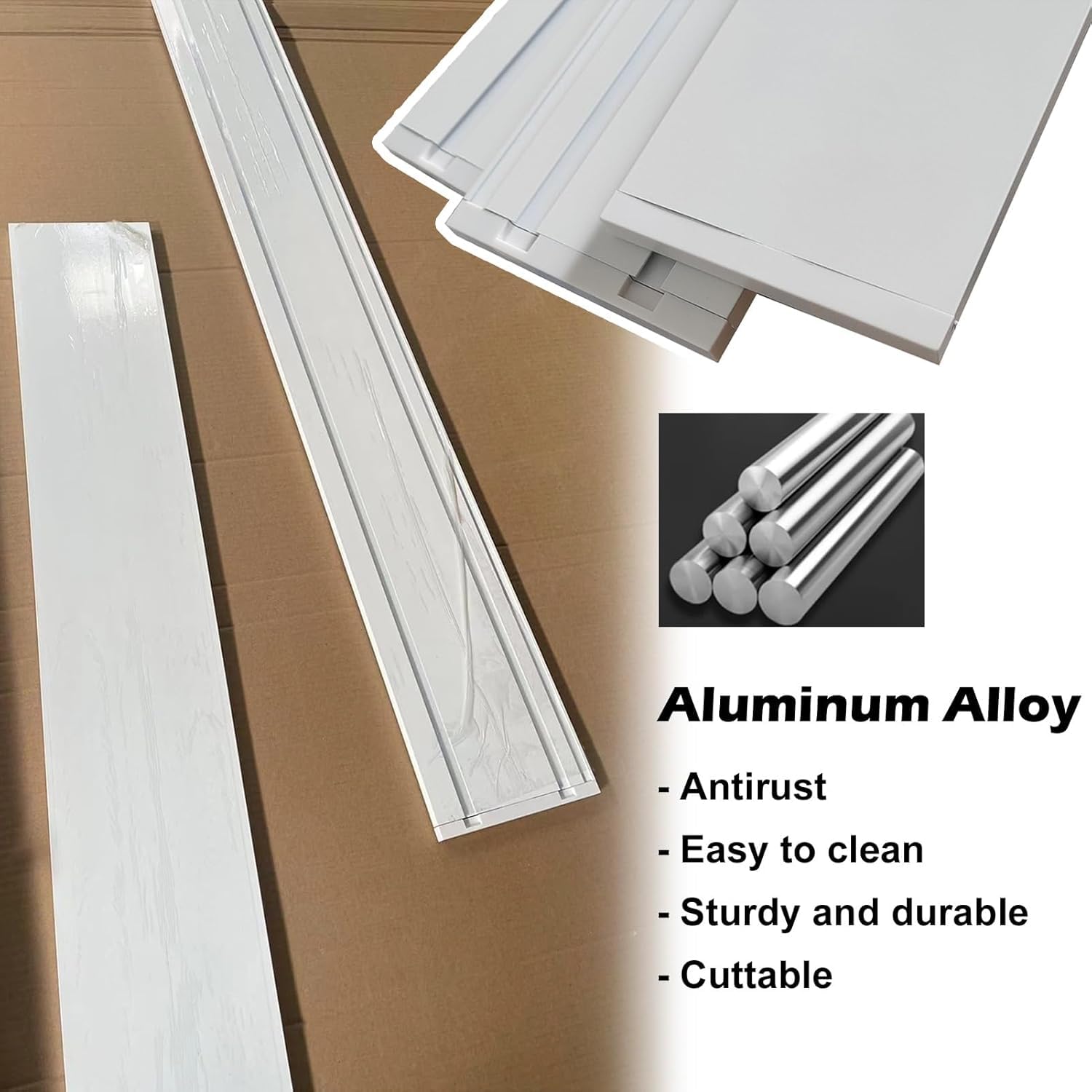Konfigurowalny panel falbany ze stopu aluminium, montaż sufitowy, osłona lambrekinu, zdejmowana konstrukcja, bez ścieżki, idealny do nowoczesnego wystroju domu
