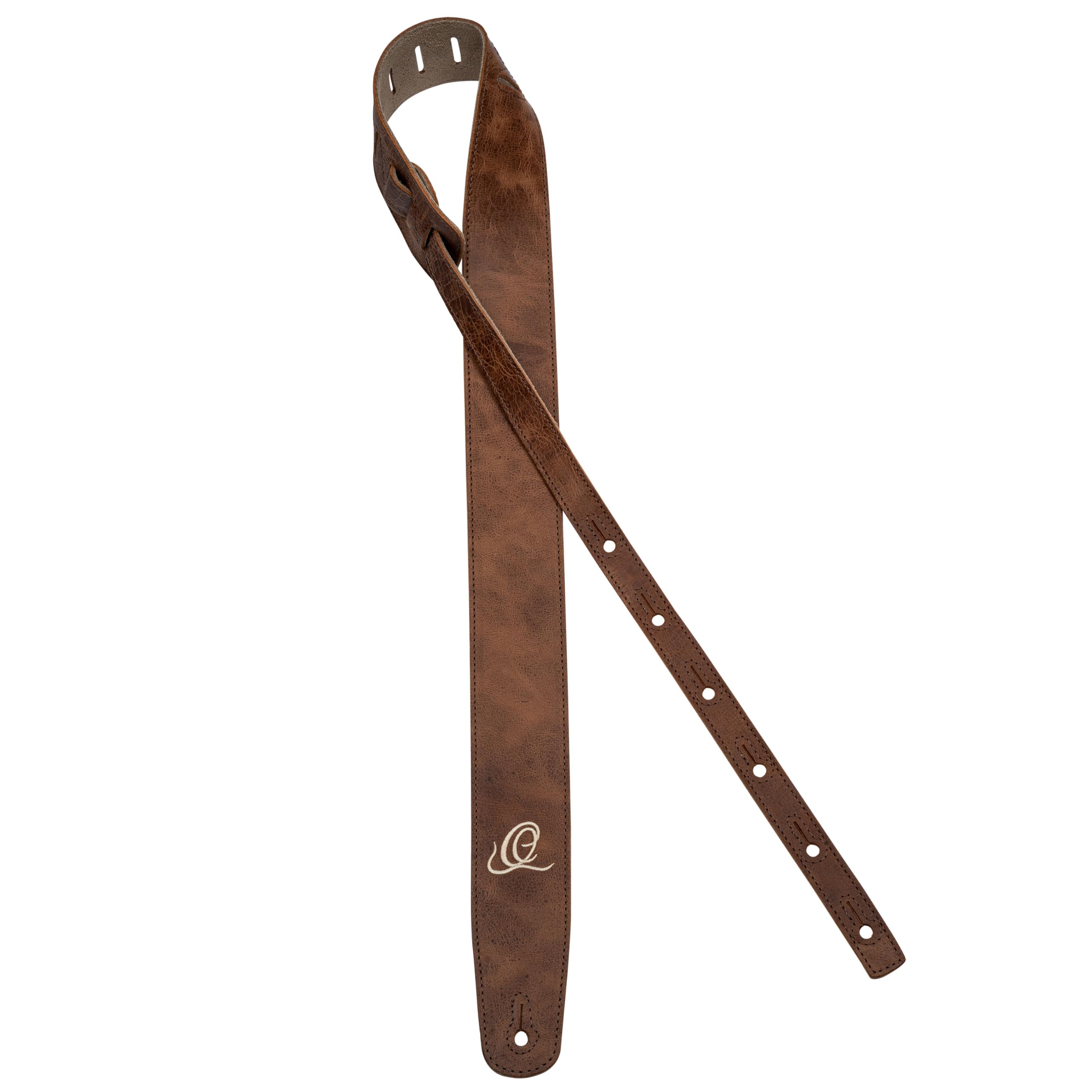 Ortega Guitars courroie réglable pour guitare – Guitare acoustique / Basse, Guitare électrique / Basse – Série Suede – Cuir suédé, Cognac (OSSU-40)