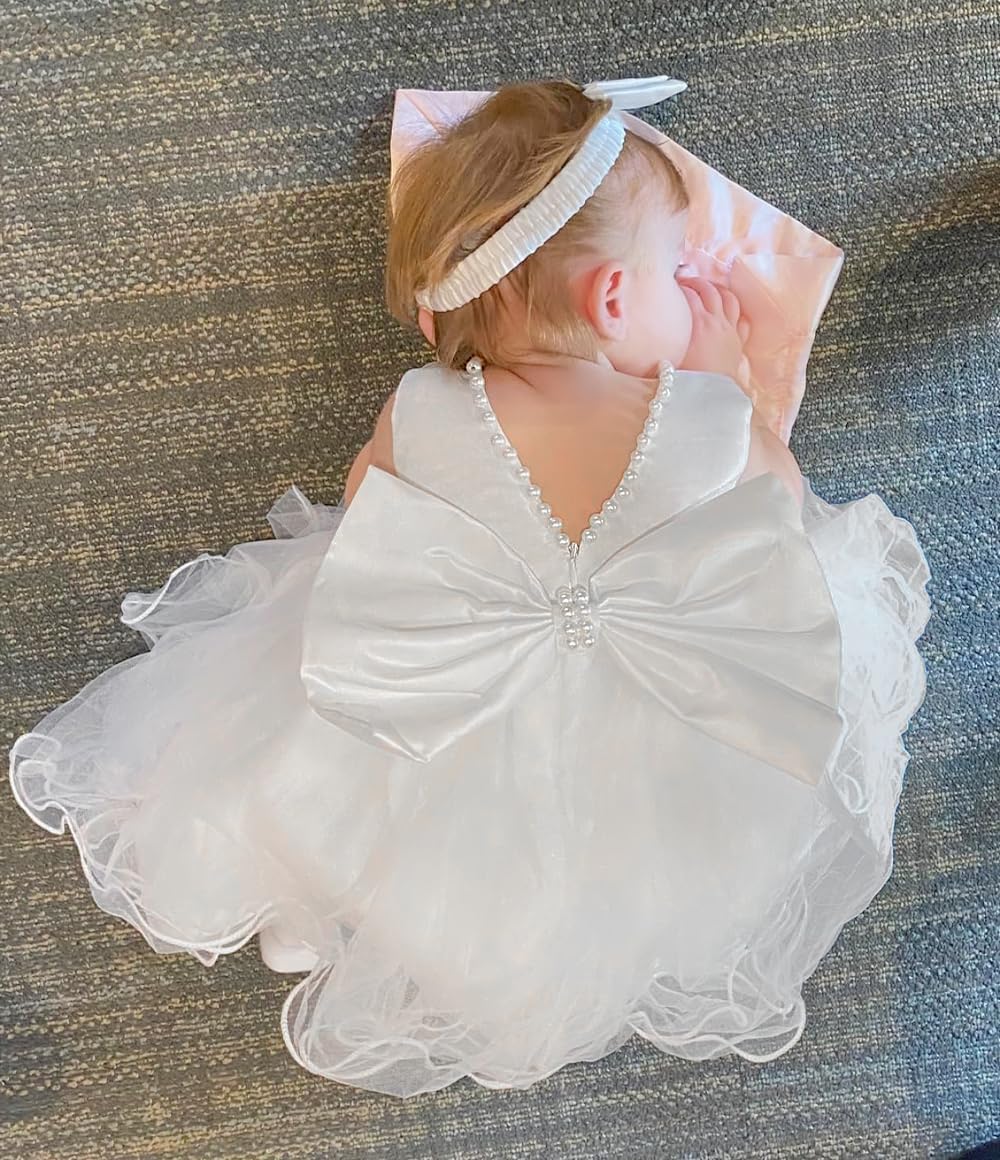 Baby Girl's White Ruffle Lace Dress