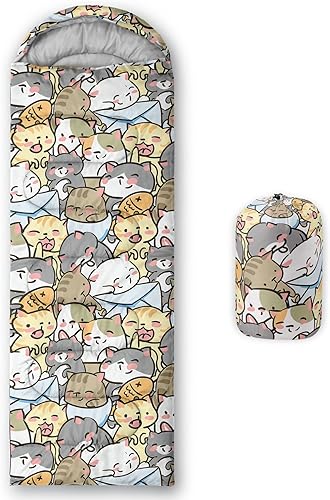 QOOMO Saco de dormir para camping, 3 estaciones, clima cálido y fresco, ligero, saco de dormir impermeable para adultos y niños, viajes y al aire