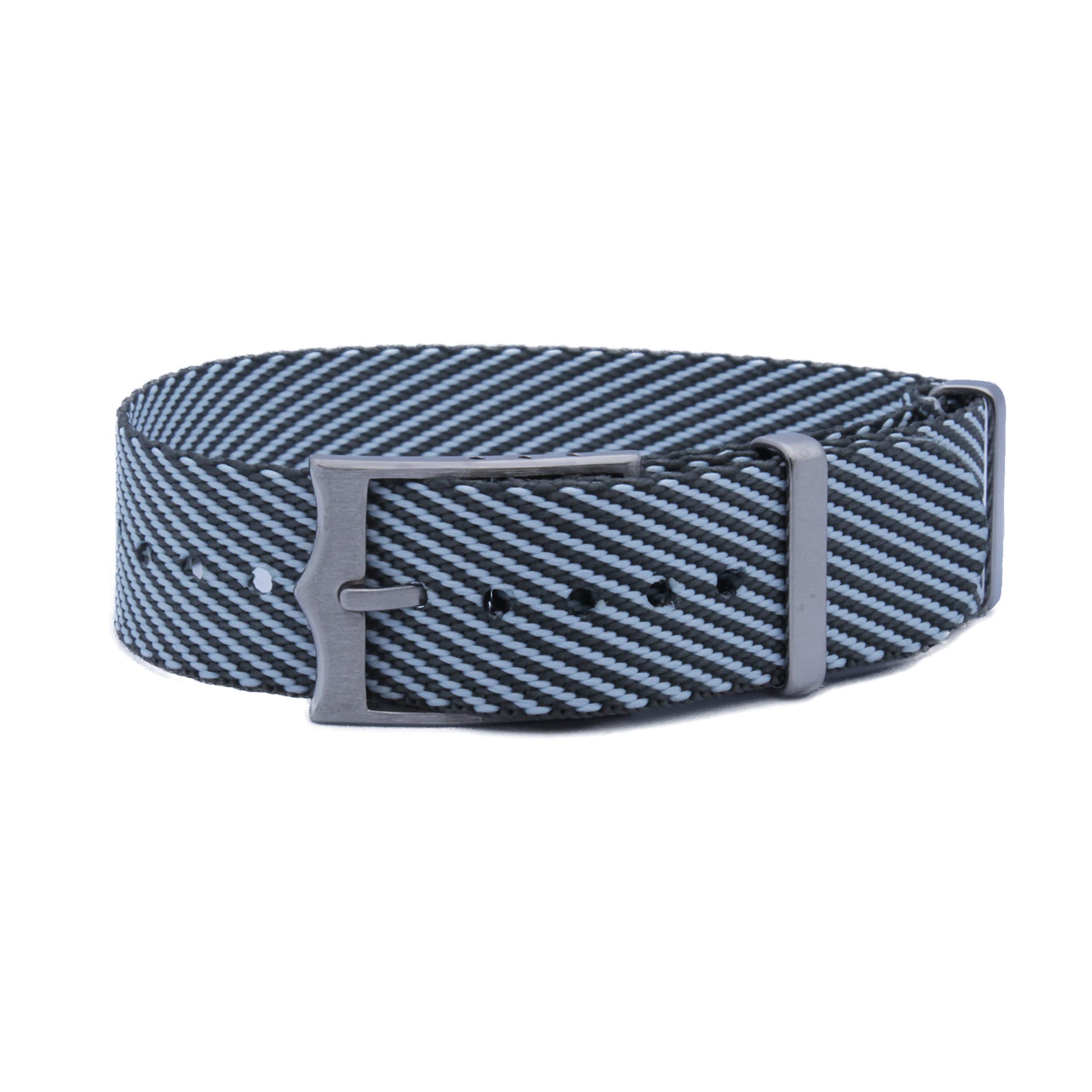 WAMD Single Layer/Single Pass Nylon Fabric NATO Watch Straps/Bands with Crown Buckle - Choice of Colour & Width (Gray and White, 22 mm) (B0BFHZRNH1) Amazon Price History, Amazon Price Tracker