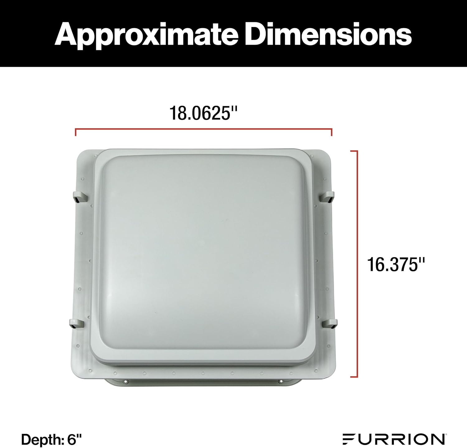 Approximate dimensions of the Furrion RV vent fan