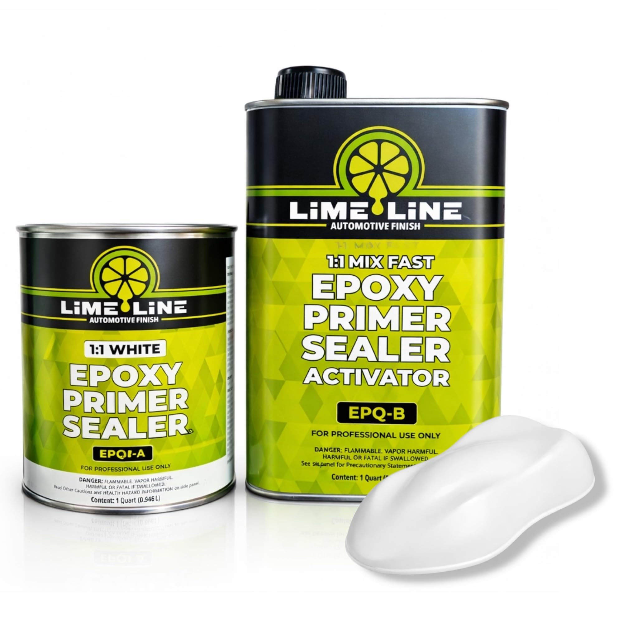 LiME LiNE 2K Epoxy Primer/Sealer Direct-to-Metal, Anti-Corrosive for Automotive & Industrial use/isocyanate Free (White 2 Quart kit)