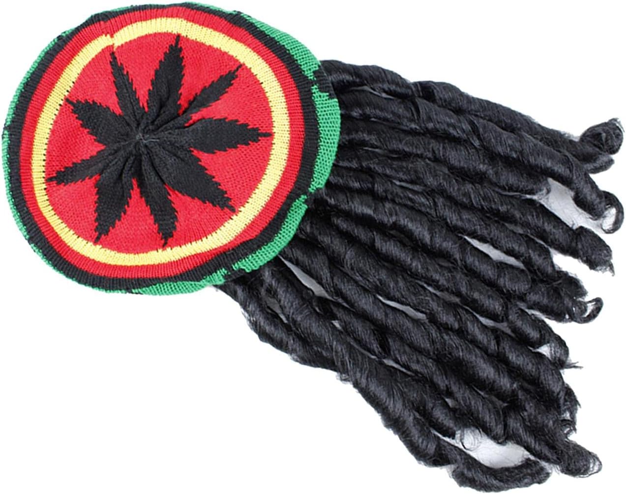 MERISHOPPReggae Rasta Hat with Dreadlocks Costume Accessories Rave Beanie Wig Hat|Hats Caps|Baseball Caps|Snapback Hats|Trucker Caps|Bucket Hats|Beanie Caps|Dad Hats|Sun Hats|Fedora Hats