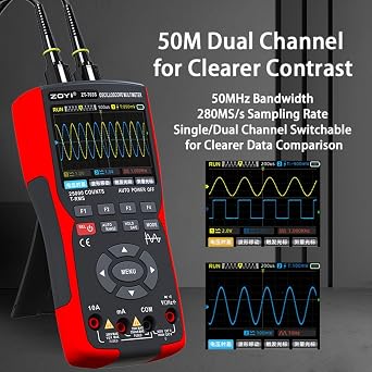 ZT-703 s يده ثنائي القناة راسم الذبذبات 25000 التهم المتعدد 50 MHZ أداة قياس متعددة الوظائف شاشة ملونة لإصلاح السيارات 3 في 1 أمبير أوم الفولتميتر