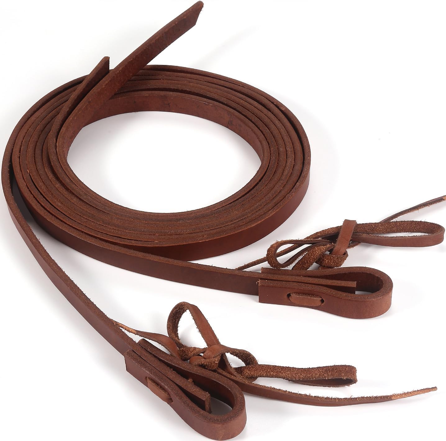 Leather Split Reins with Quick Change Buckles, Heavy Oil Weighted, 5/8 inch x 7 feet,