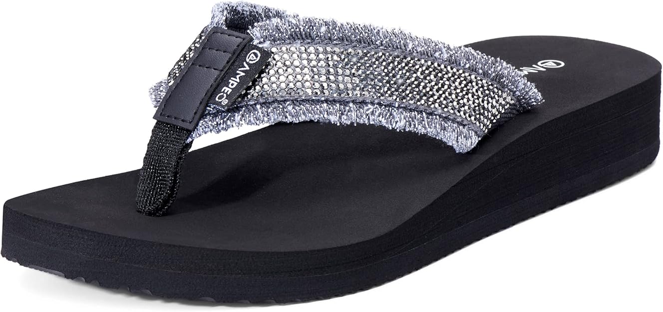 Ampeo Women's Arch Support Flip Flops Comfortable Casual Summer Beach Thong Sandals