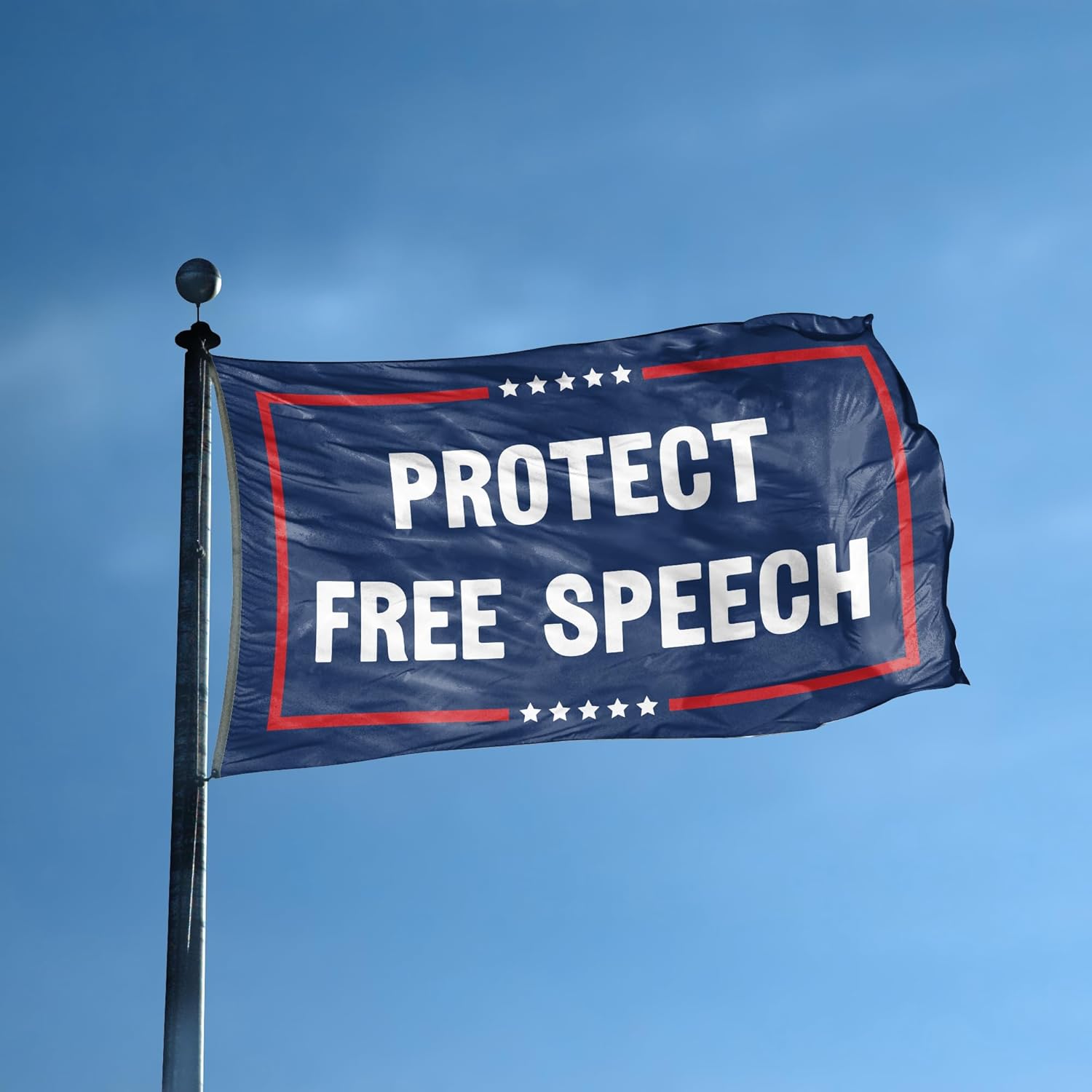 Protect Free Speech Political Statement Flag - 3x5 ft High-Durability Polyester Fade-Resistant, Weatherproof Outdoor/Indoor Banner