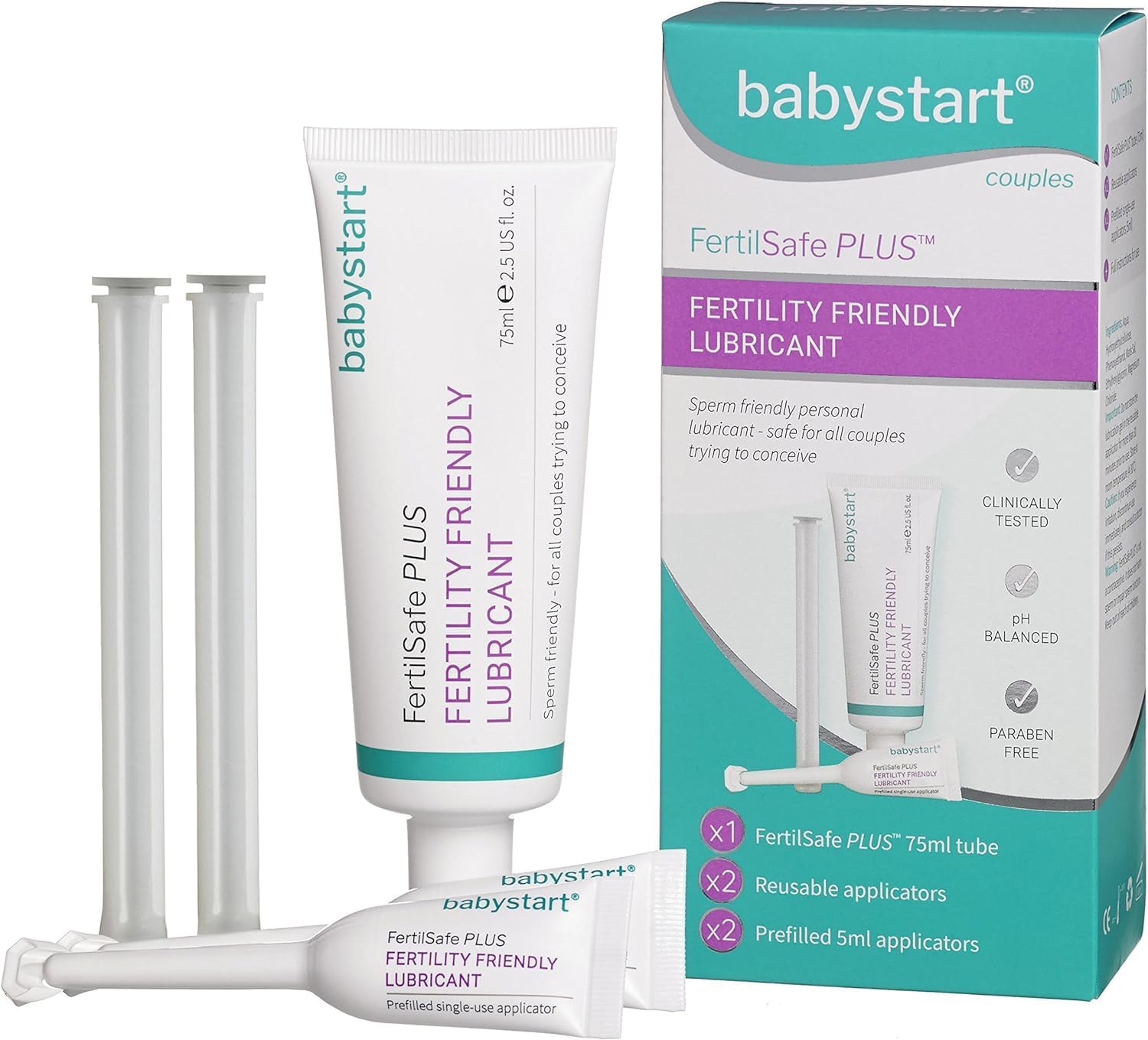 Fertility Lubricant - FertilSafe Plus Lubricating Gel Tube 75ml, x2 Re-Useable Applicator and x2 Prefilled 5ml Personal Lubrification - Natural, Water Based, Paraben Free, Fertile Friendly