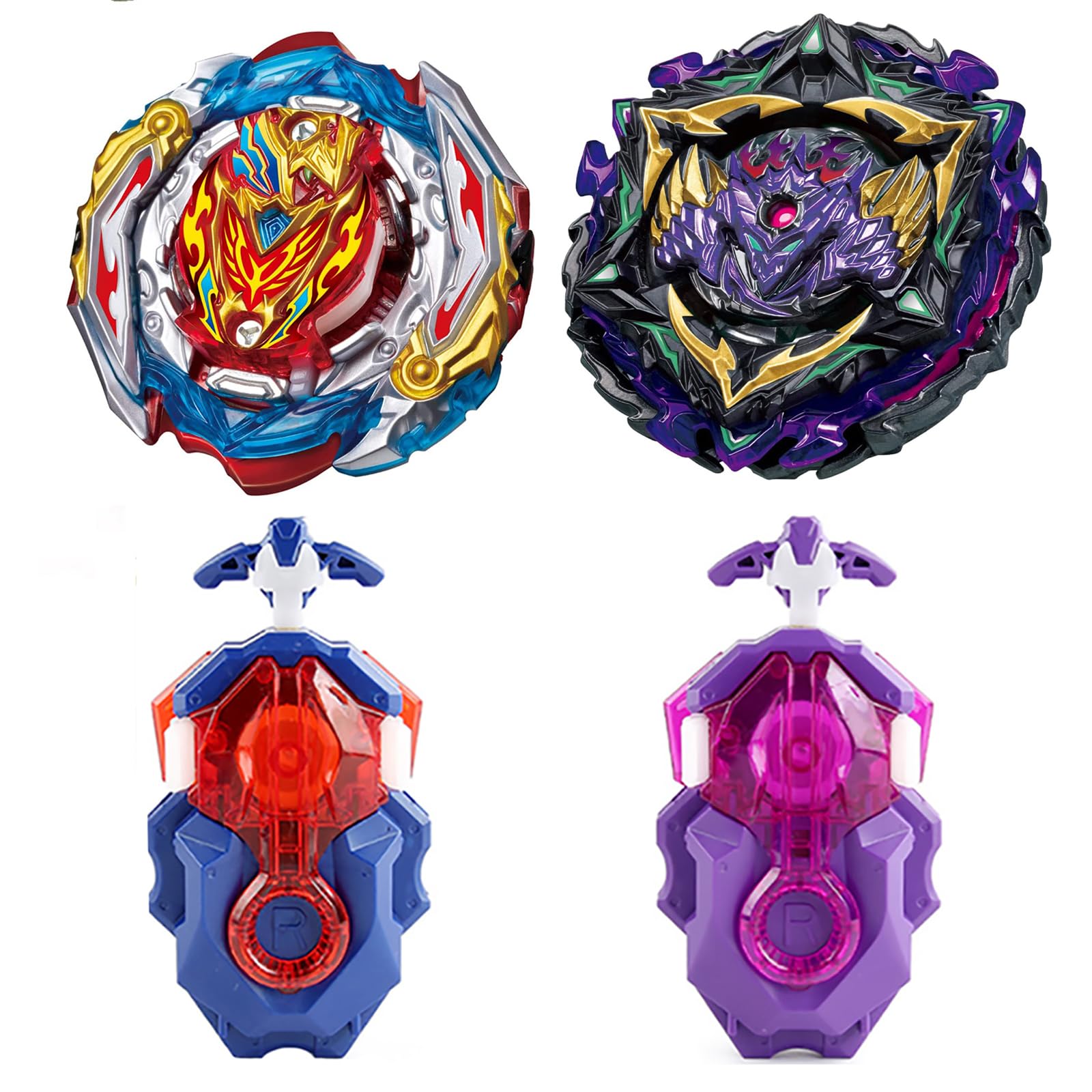 Netoke Gyros Turbo Set, 4D Metal Fusion Combat Gyros, With Battling Top Launcher, Gift Sets,(B-201+B-175)