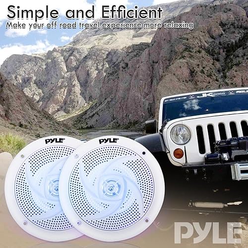 Miniatura 6 de Pyle Altavoces marinos - 5.25 pulgadas, 2 vías, impermeable y resistente a la intemperie, sistema de sonido estéreo de audio para exteriores con