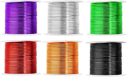 Vista 638 de Mandala Crafts Alambre de aluminio anodizado de calibre 8 para hacer joyas, alambre neutro flexible de color de 128 pies, flexible y flexible
