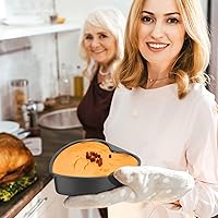 Vista 4 de Nuogo Paquete de 3 moldes de aluminio con forma de corazón de 8 pulgadas, moldes para hornear para el día de San Valentín, cumpleaños, bodas, latas